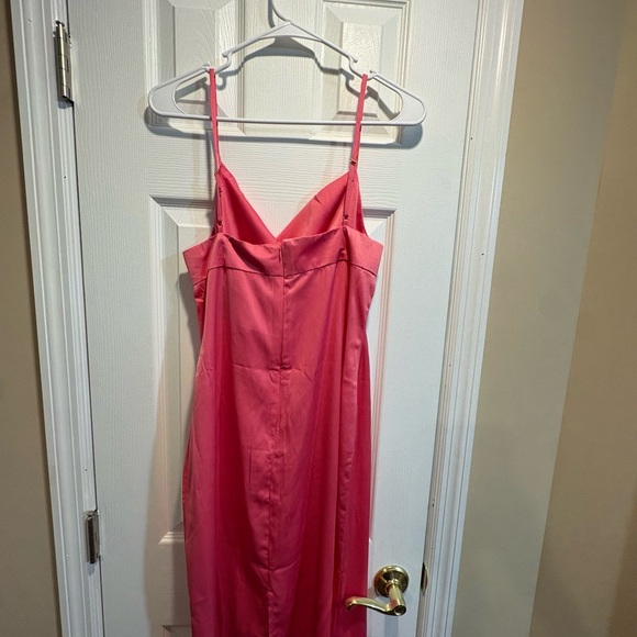 WeWoreWhat Hot Pink Satin Cowl Slip Dress 4 soft glam coquette - Picture 4 of 5